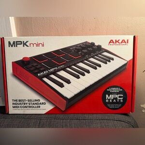 AKAI MPK Mini Compact MIDI Keyboard Controller - Black & Red